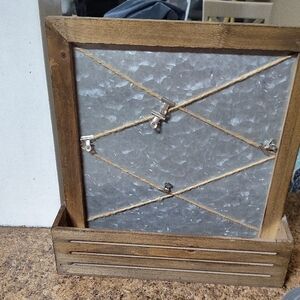 Rustic Wooden and Metal Memo Board